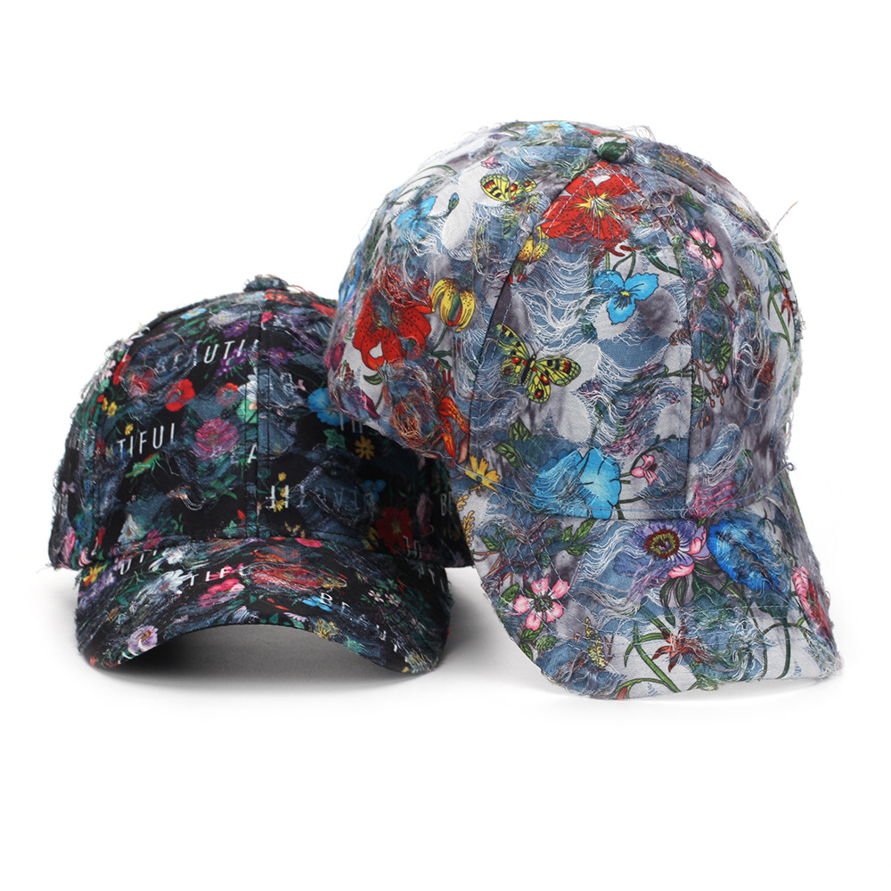 Ethnic Style Floral Baseball Cap For Women Sun Protection Hat_voghion.com