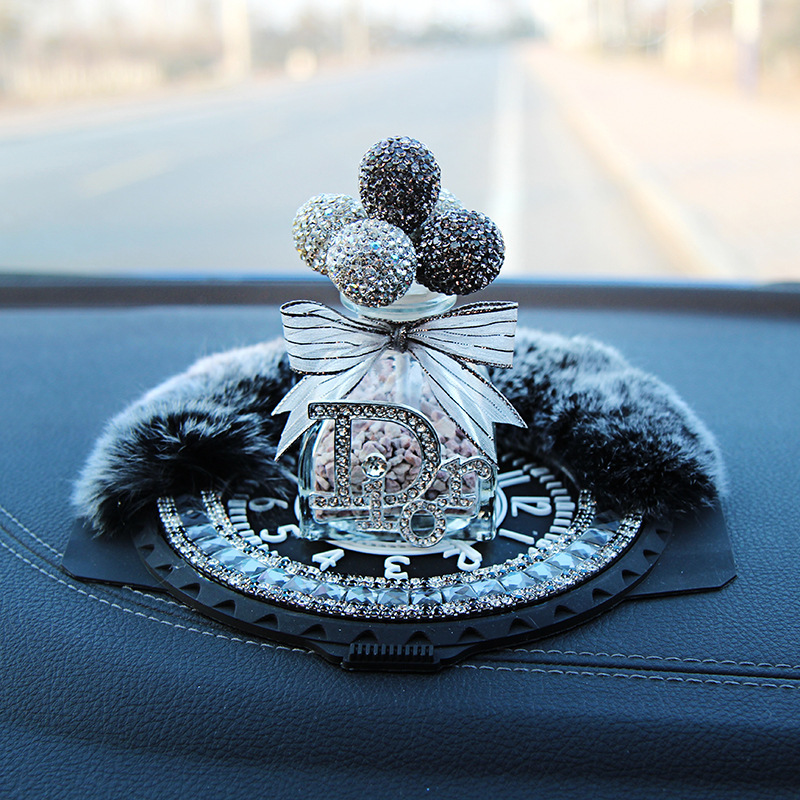 Asiento de perfume de coche, decoración de coche, globo de confesión, decoración de bolas de diamantes de imitación, aromaterapia de zeolita de coche, fragancia fresca y ligera