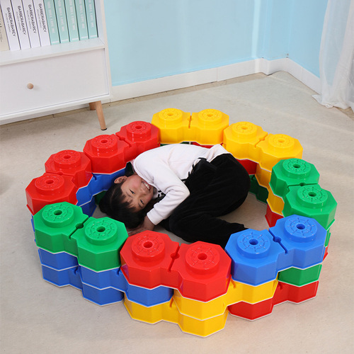 Octagonal Scenic Building Blocks Playground Castle Naughty Castle Brick Giant Plastic Building Blocks Kindergarten Construction Assembly Toy 