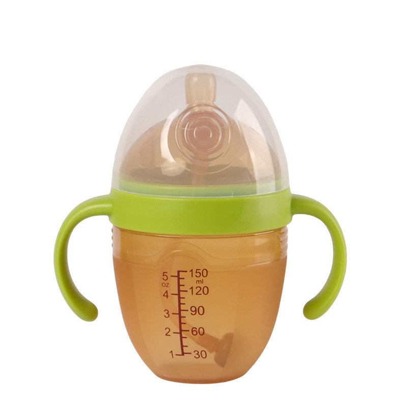 Leche materna en caja inglesa, artefacto de destete de nano plata real, biberón de silicona completo anti-flatulencia para bebés 150 ml