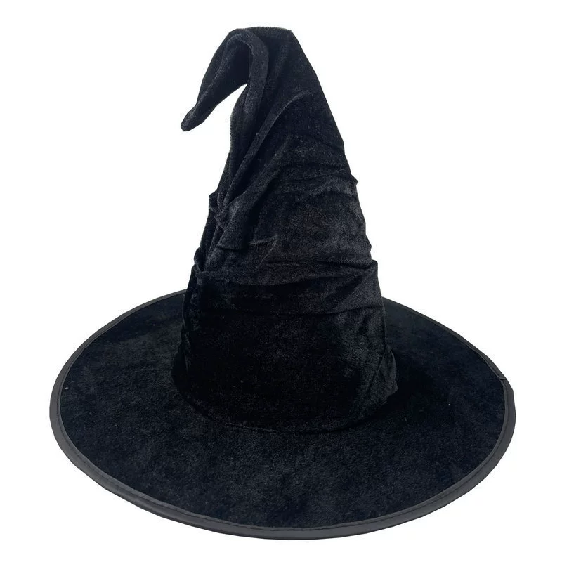 Хэллоуинская одежда: фестиваль ведьм, шляпа ведьмы, образ, платье, перо, золотая бархатная шляпа, волшебная шляпа, шляпа ведьмы