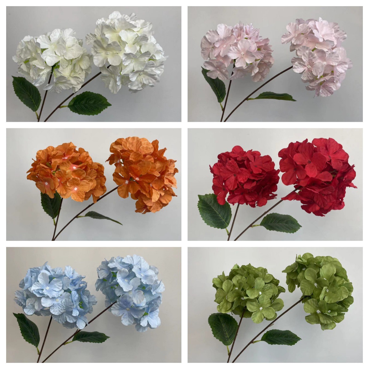 Artificial Flower Double-headed Hydrangea Mall Wedding Auditorium Decoration Road Lead-in Rows of Flowers Photography Props Flower Wall Fake Flowers
