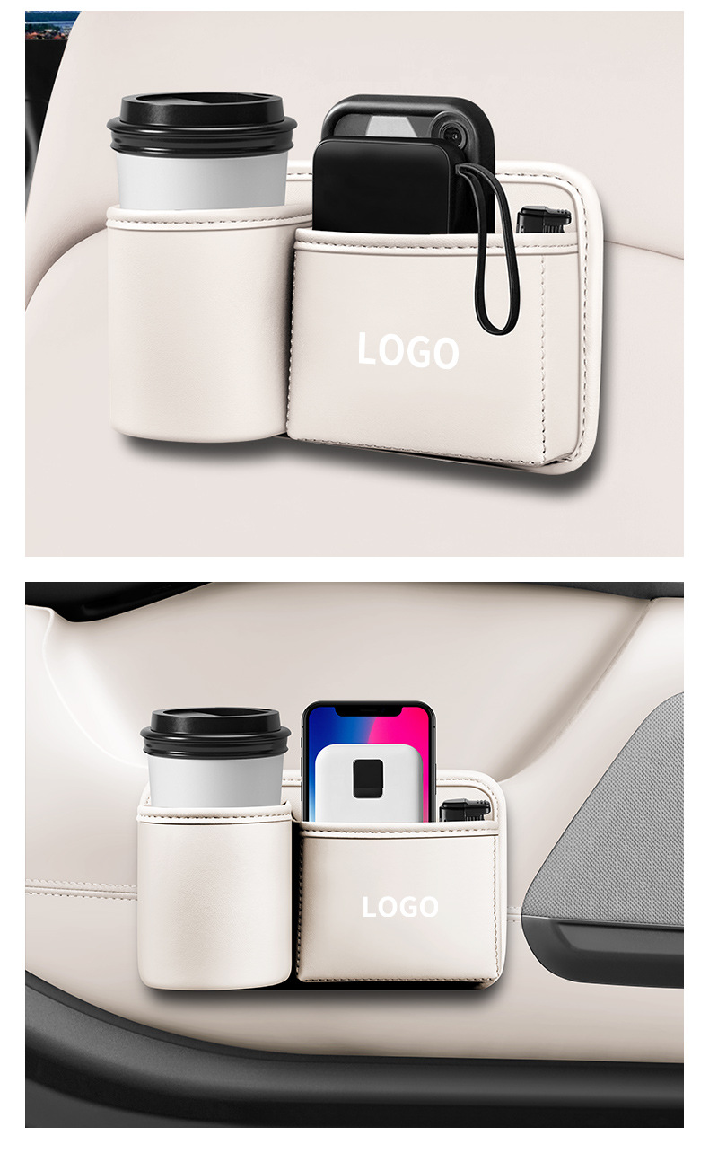 Car Cup Holder with Storage Box, Car Door Organizer