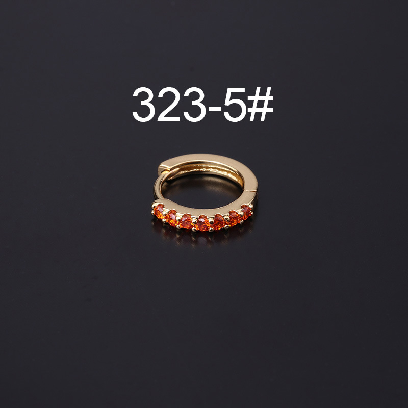 Henson joyería nuevo color medio circonio hebilla del oído estilo coreano popular punción pendientes moda pendientes solo HSPJ323