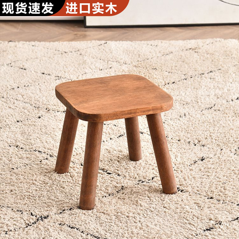 实木小凳子家用儿童餐凳矮凳原木小板凳北欧圆凳客厅凳子换鞋凳|undefined