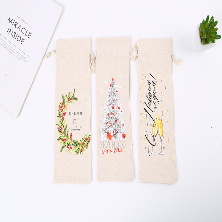 束口袋有机印 无底无侧饰品袋 红酒袋通用包装手提超细印花帆布包