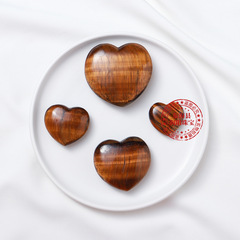 Natural Tiger Eye Heart Crystal Pendant Semi-Precious Stone Hand Polished Energy Handlebar Feng Shui Decorative Ornament