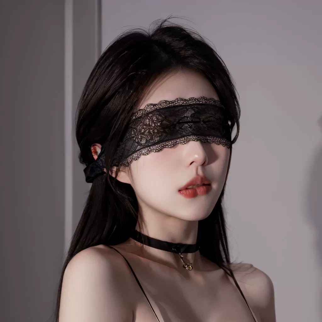 Lace sleep mask, atmospheric black veil