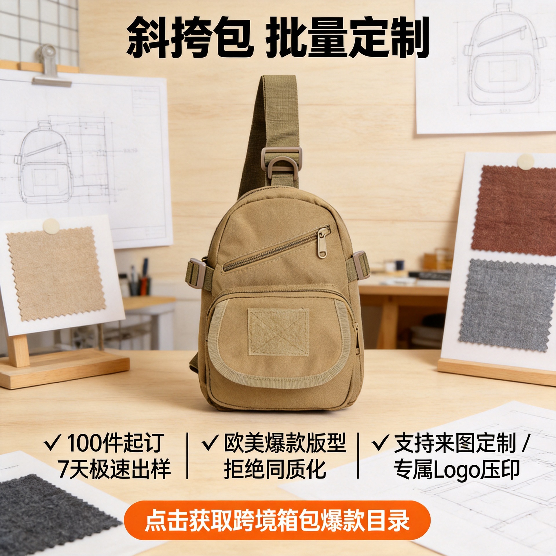 2023 Sports Crossbody Chest Bag Mini Military Fan Tactical Tool Backpack Travel Casual Shoulder Bag Outdoor Camouflage