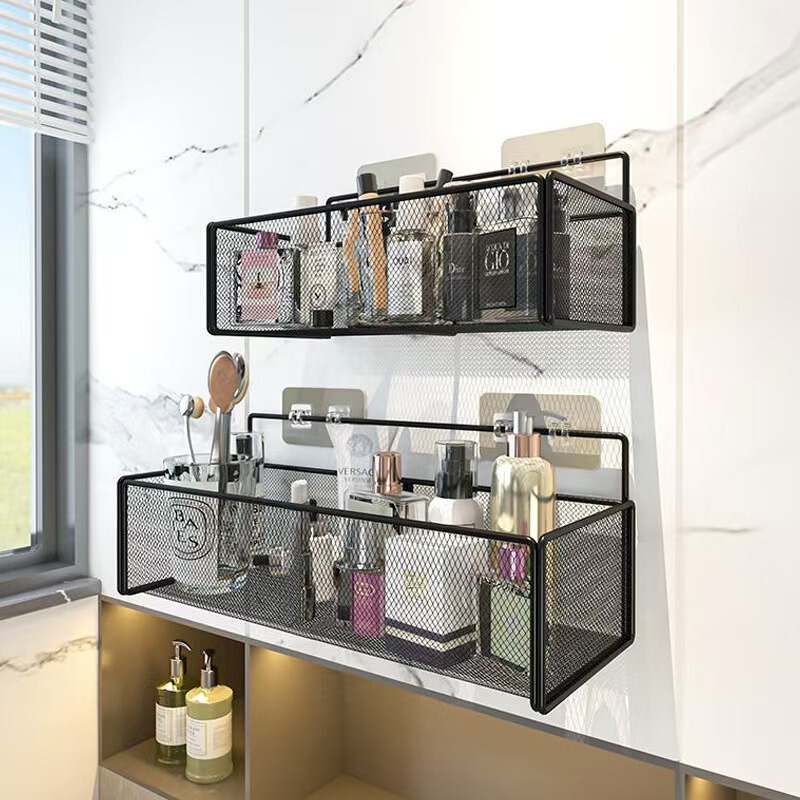 Storage Rack Integrated Wall-mounted Hanging Basket Bathroom Storage Rack Multi-layer Storage Storage Rack for Student Dormitory