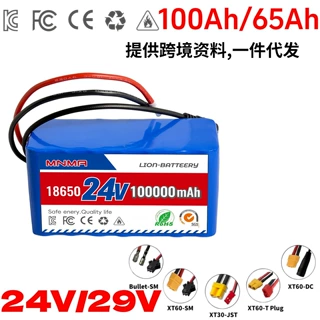 24v 100Ah锂电池组7串3并可充电电池带29V充电器兼容29V电器