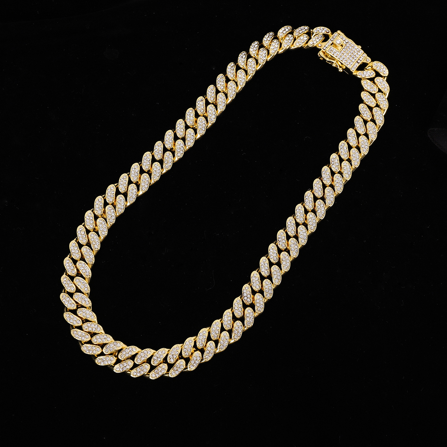 Full double row diamond Cuban hiphop niche design personalized jewelry bracelet_voghion.com