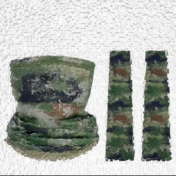 Camouflage ice silk sleeve mask ice silk scarf water moire mask sunscreen UV protection riding collar