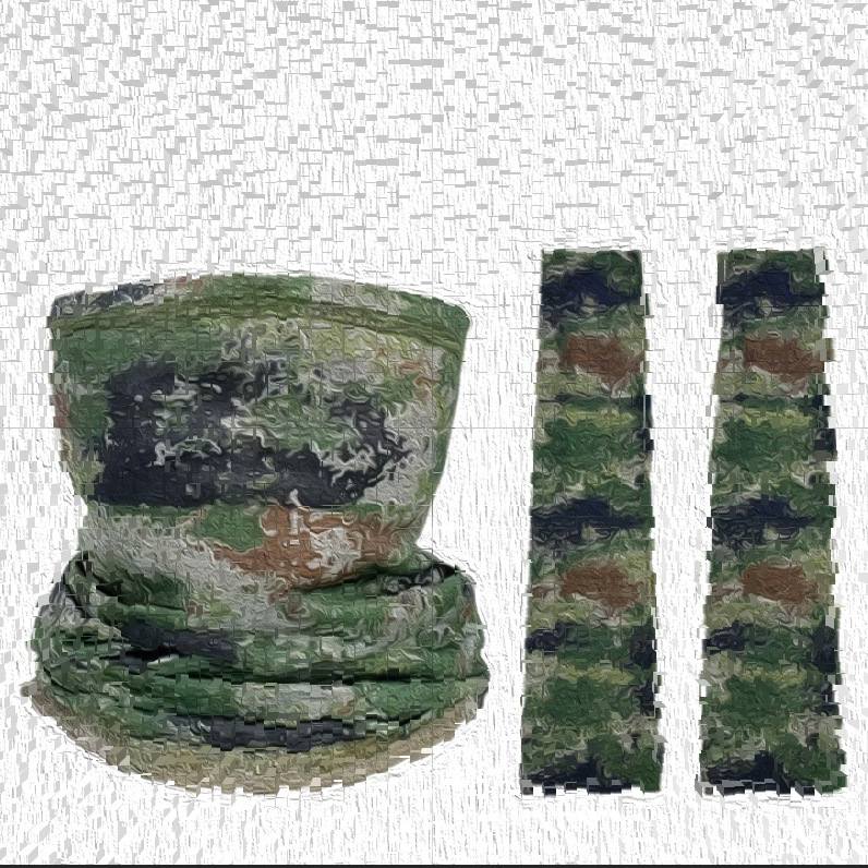 Camouflage ice silk sleeve mask ice silk scarf water moire mask sunscreen UV protection riding collar