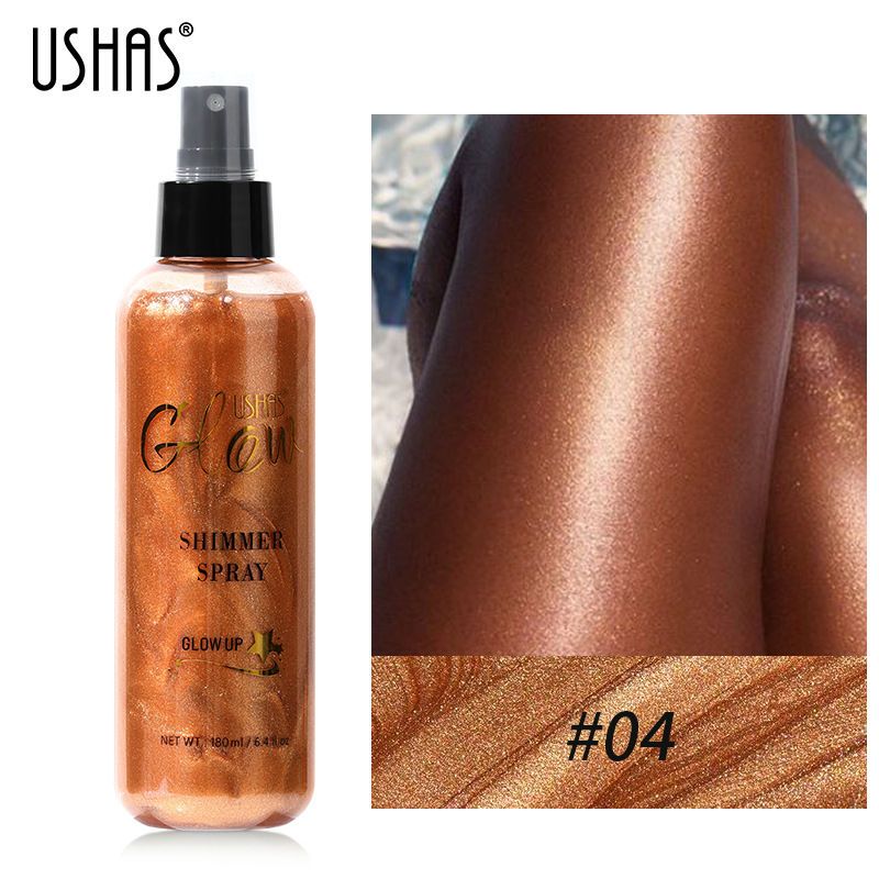 USHAS punto transfronterizo impermeable azufre spray de luz líquido de reparación de larga duración líquido de alto brillo cara y cuerpo