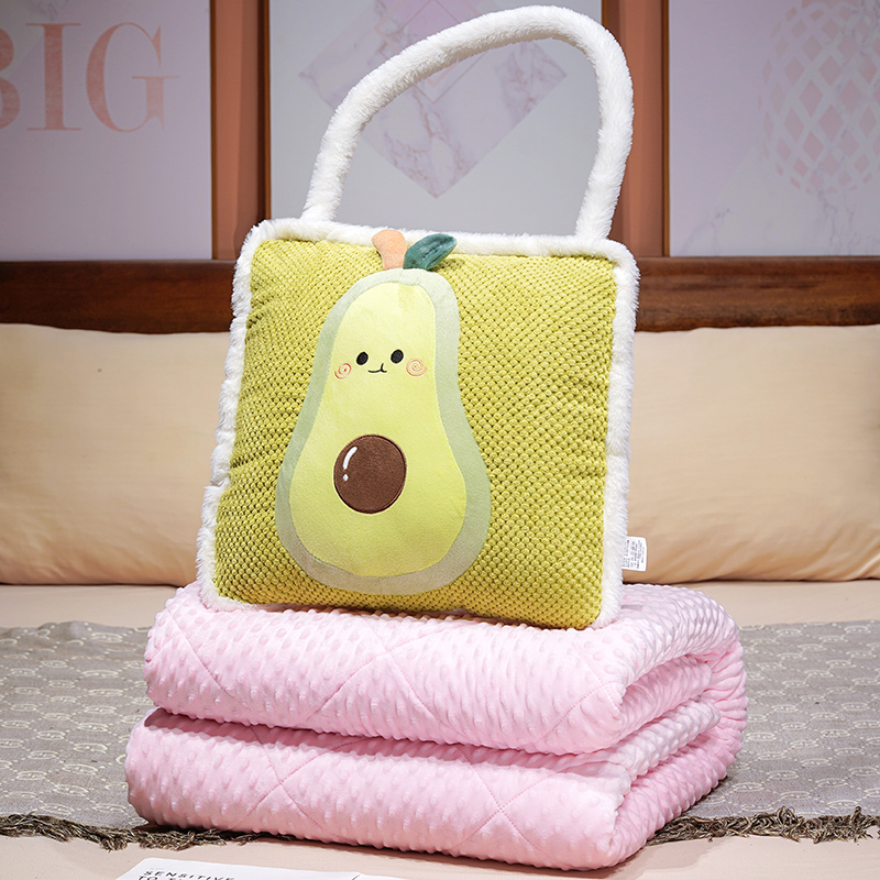 Cartoon Fruit Pillow colcha otoño invierno verano peluche caliente oficina de gran capacidad siesta cojín multipropósito colcha de aire acondicionado