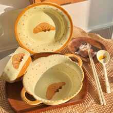 碗碟套装水果可颂釉下彩少女心碗陶瓷餐具套装ins陶瓷碗盘大汤碗