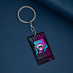 Luffy's 3 Billion Berry Bounty Poster for the Pirate King, Navy Warlord Notice, Sun God Nikka Color Print Stainless Steel Keychain