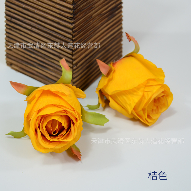 油絵のバラの花の頭のつぼみの芯のバラの花のバラの壁の装飾の手の花の帽子の花はdiyの花輪を作ります。|undefined