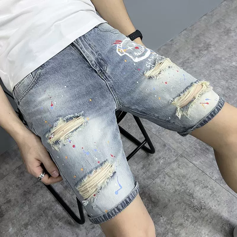 Ретро джинсовая юбка, мужские летние шорты, брюки, Slim fit