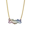 Rainbow acrylic golden necklace hip-hop style, suitable for import, European style