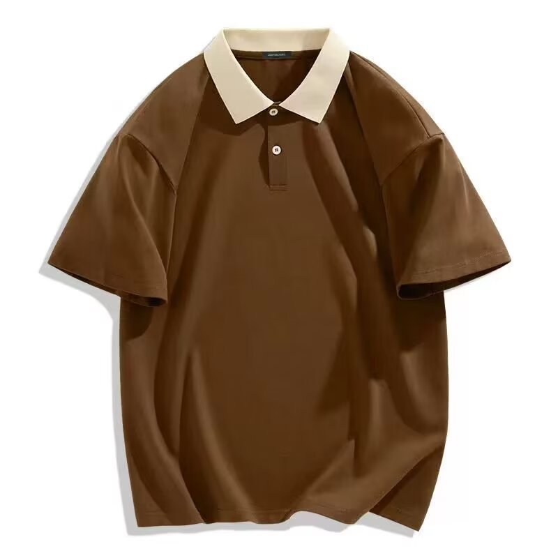 Camisa menos ropa camisa polo de manga corta verano nueva tendencia estadounidense joven estudiante letra estampado solapa top