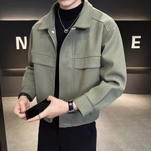 男士痞帅毛呢夹克韩版潮流休闲秋冬季加厚修身短款呢子外套上衣