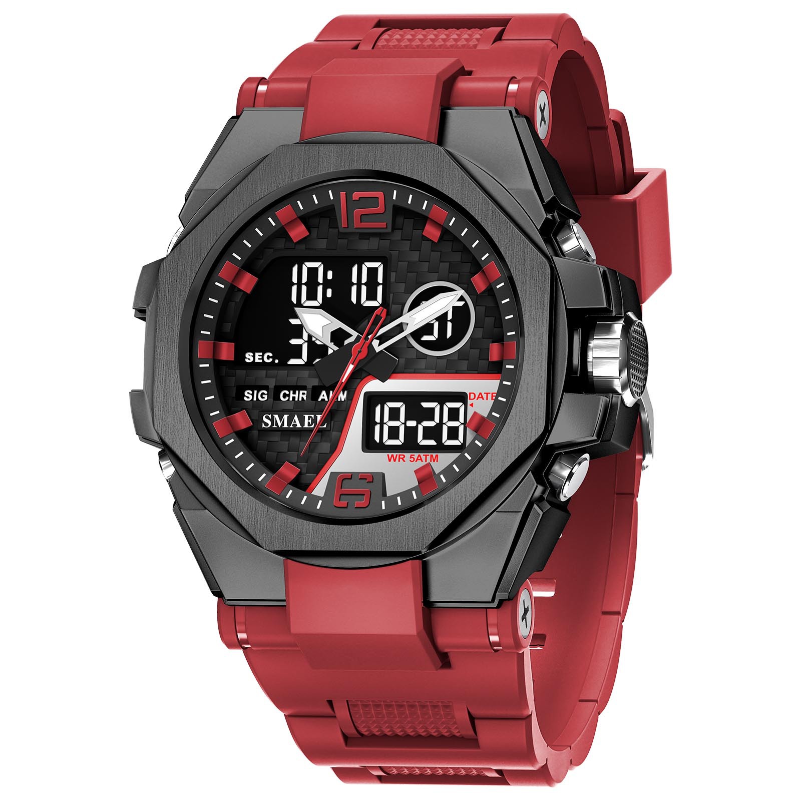 SMAEL Smaller tendencia al aire libre aleación táctica doble reloj de pulsera nocturna impermeable doble reloj electrónico 8103