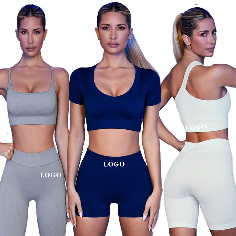 Wholesale Single-Shoulder Solid Color Nude-Feel Bra Fashion Camisole Long-Sleeve Spring and Autumn Yoga Two-Piece Set Breathable Quick-Dry Women's Pants