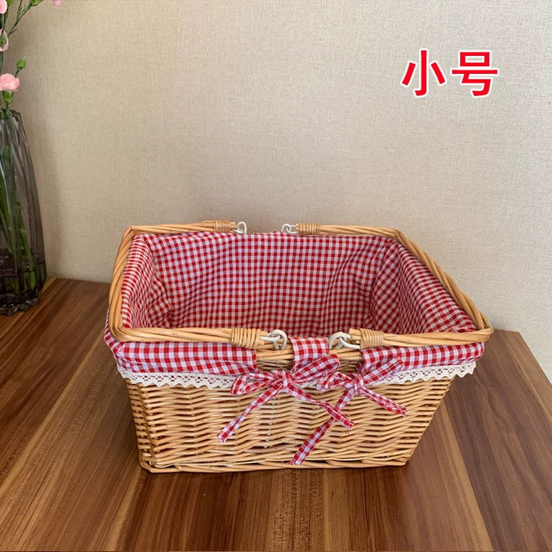 Корзина из ротанга для хранения цветов, корзина для покупок, корзина из ротанга, объёмная корзина зеленая для пикника