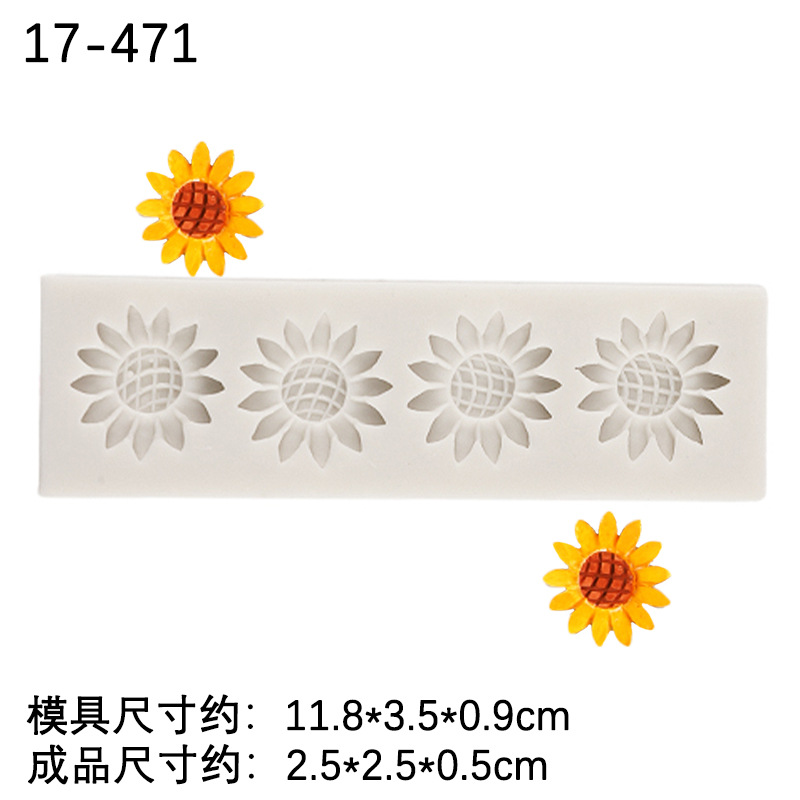 Bowknot girasol flor Rosa molde de silicona fondant molde de chocolate decorativo