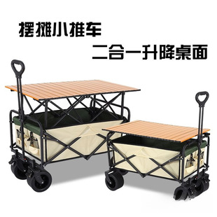 Camping Cart, Street Stall, Small Trolley for Carrying Goods and Picking up Express Delivery, Foldable Trolley, Camp Outdoor Picnic Cart