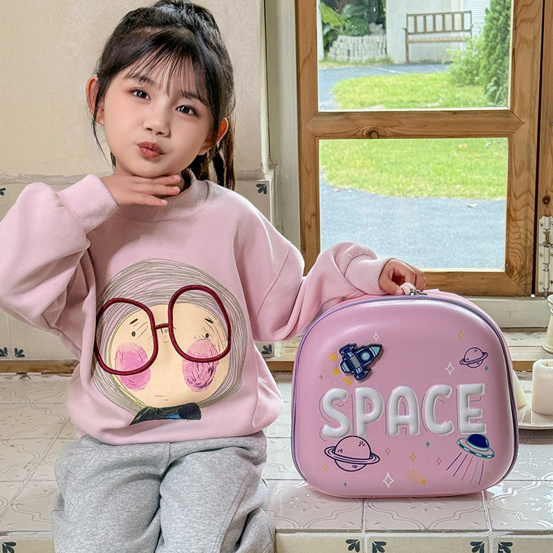 Mochila de dibujos animados para niños y niñas, lindas luces iluminadas, cohetes espaciales, mochila para bebés, nueva mochila infantil de cáscara dura transfronteriza