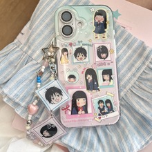 黑沼爽子大头贴适用iPhone15promax苹果手机壳16 pro卡通14链条女