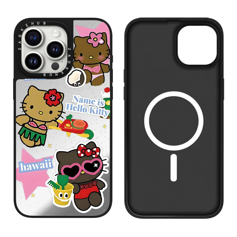 CASE ハワイアンサーフィン KTキャット ハローキティ キティ猫 iPhone16ProMax Apple 15 携帯電話ケース 14|undefined