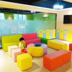 組み合わせソフトバッグベンチ、ロングスツール、靴交換スツール、幼稚園早期教育ソフト子供用長方形スツール、ソファシート
