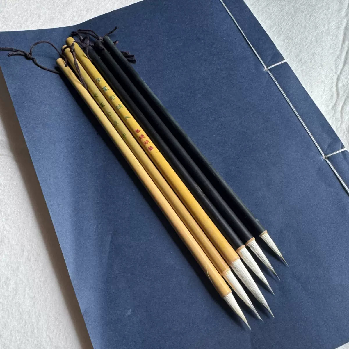 紫毫瘦金体笔国画工笔描线绘画毛笔 竹竿毛笔长峰狼毫勾线毛笔