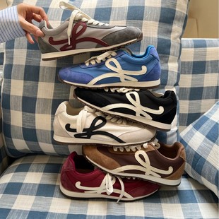 2025 New Spring and Summer Design Thick-soled Heightened German Training Shoes Student sneaker Color-matching Track and Field Casual Shoes for Women