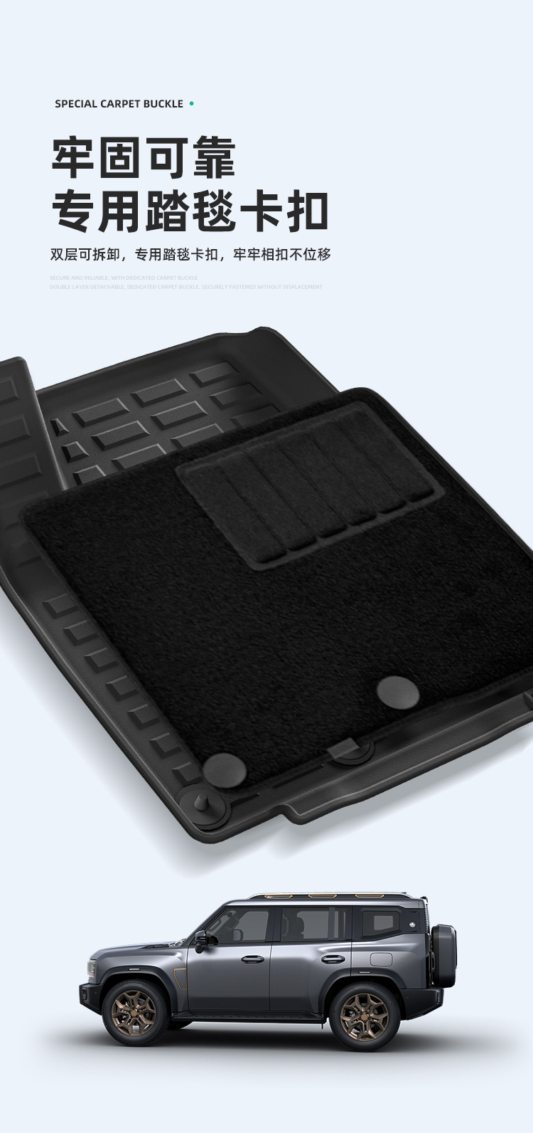 Suitable for 23-26 Models of Jetour Traveler/Shanhai T2 Car Floor Mats Tpe Floor Mats Trunk Mat