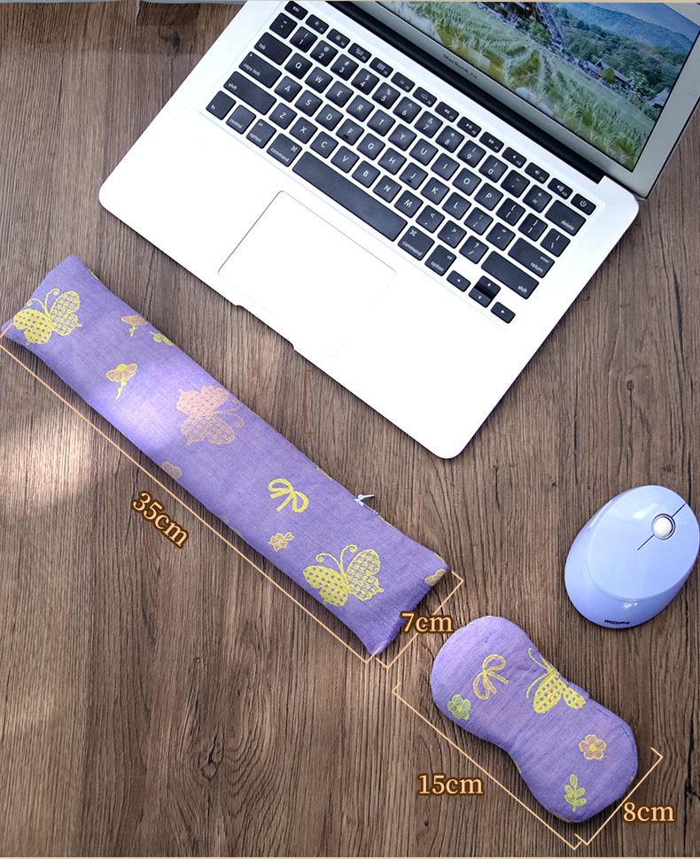 Mugwort Wrist Rest Mouse Pad Set Breathable Double Gauze Sweat Absorbing Office Wrist Support Short Style quality and texture