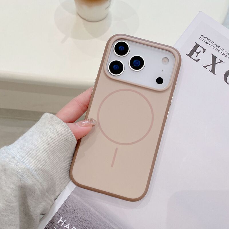 跨境适用iPhone17彩盾撞色磁吸手机壳磨砂肤感苹果16Promax防摔套|undefined