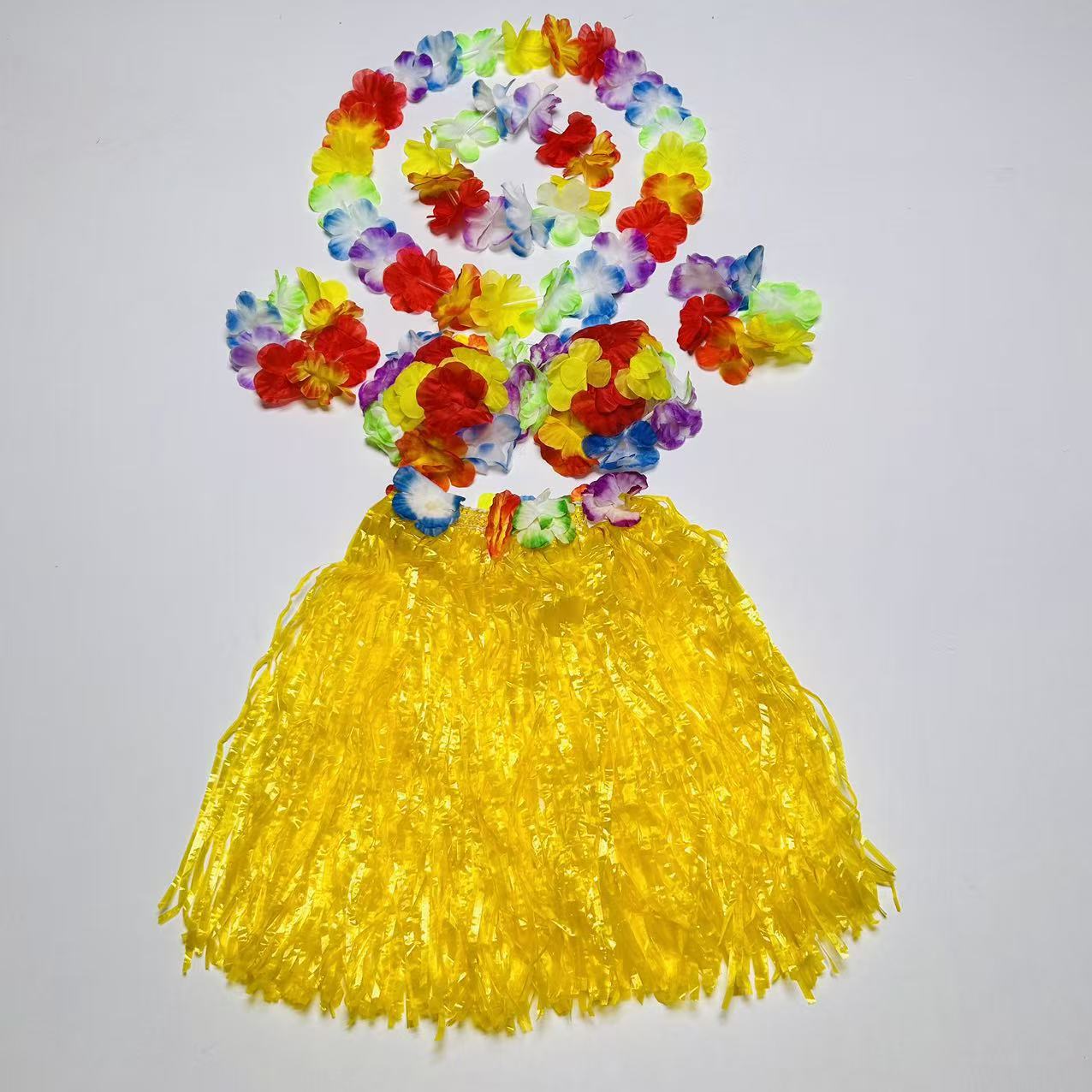 24 pares de flores transfronterizas flores 12 pares de flores 6 pares de falda hawaiana set de baile del día de los niños vestido de fiesta