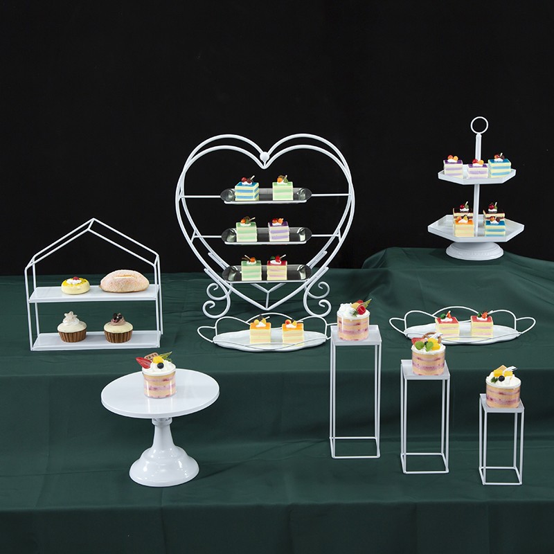 Decoración de mesa de postre de estilo europeo en forma de corazón estante bandeja de la torta decoración de la Mesa de la boda traje creativo té de la tarde Merienda rack