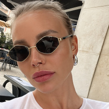 欧美小框多边形太阳镜女士高级感时尚眼镜遮阳防紫外线潮流墨镜男