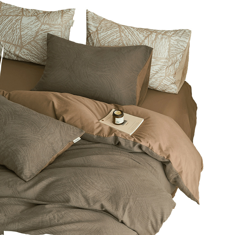 Luz de lujo algodón abrasivo cama de cuatro piezas de algodón puro 2025 nuevo colchón cuatro estaciones cama universal sábanas de tres piezas de conjunto