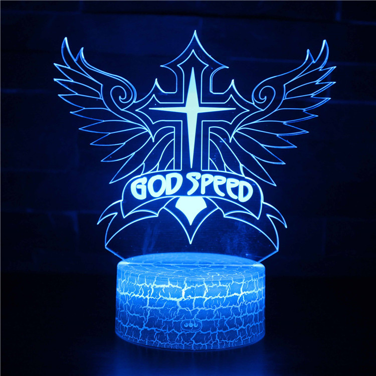 Luz de noche LED personalizada Jesús Virgen Ángel serie lámpara de mesa regalo creativo acrílico 3D noche luz al por mayor