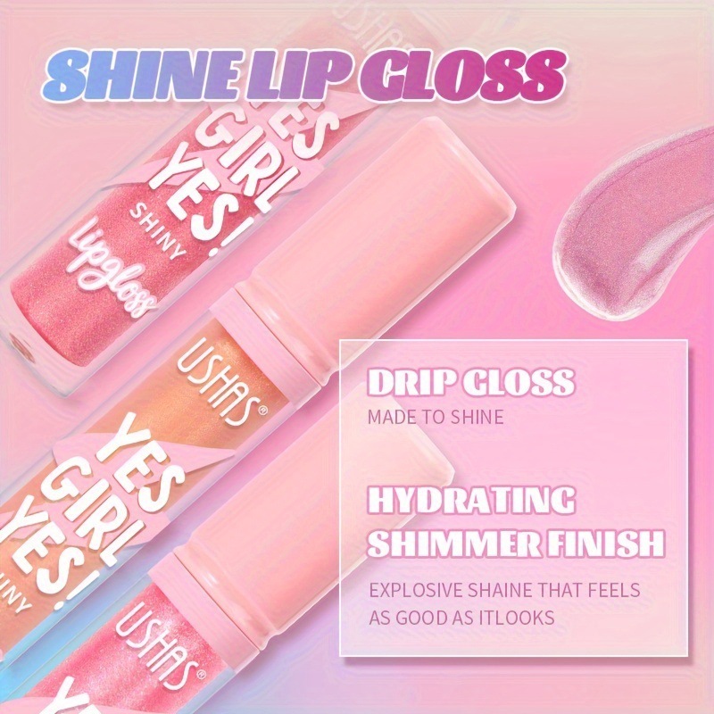 USHAS European and American Cross-border spot brillo de labios hidratante e hidratante esmalte de labios impermeable no se desvanece, no se pega a la taza de lápiz labial LG2506