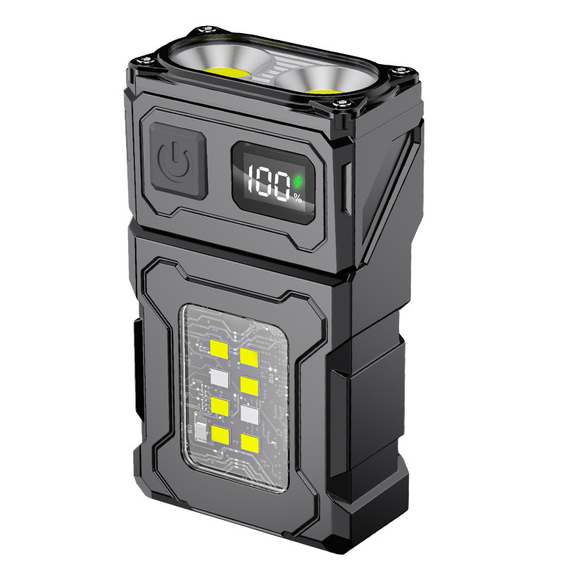 国境を越えた新型LED懐中電灯Type-C充電屋外携帯強力な磁気ペンクリップ多機能COB作業灯