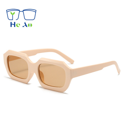 Heao European and American cross-border foreign trade fashion polygonal sunglasses colorful female internet celebrity street style star sunglasses