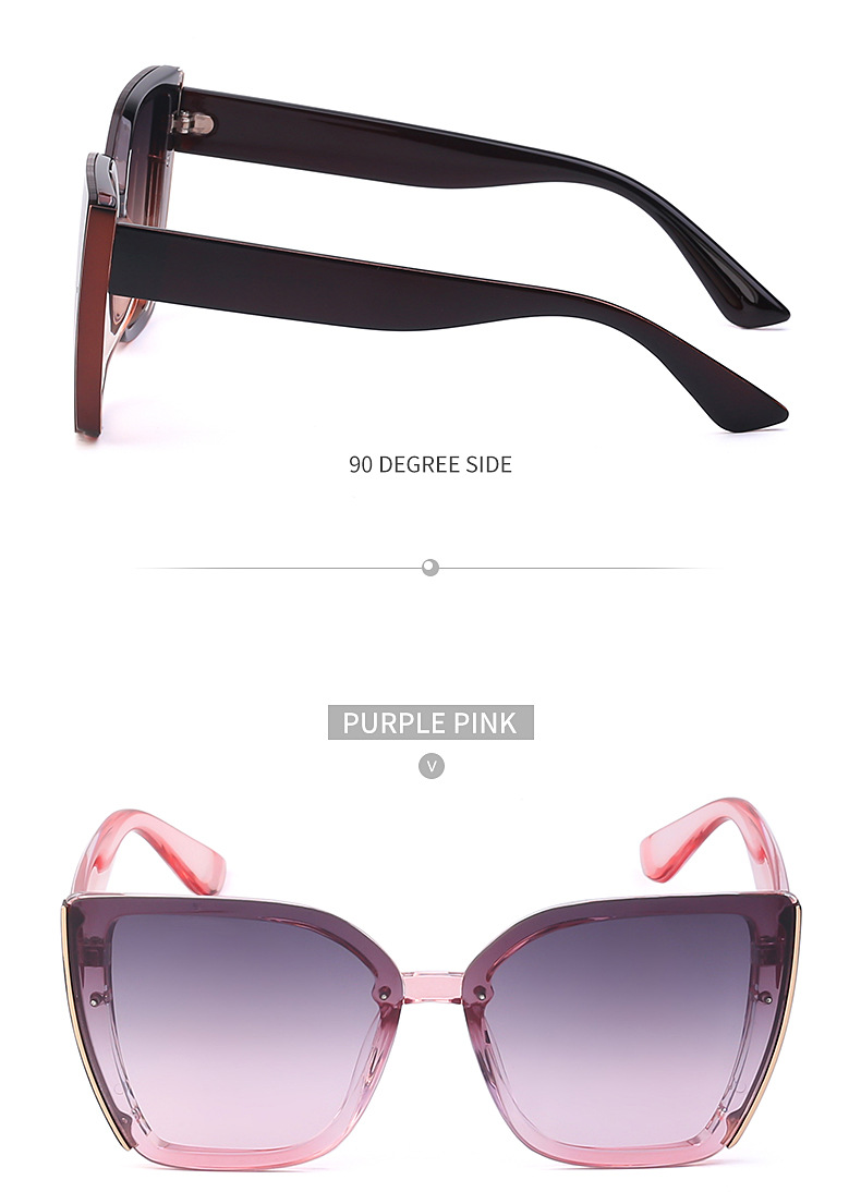  Sonnenbrille mit großem Rahmen für weibliche Trendsetterinnen. Fashion Net Red Cat Eye-Sonnenbrille für Frauen, koreanische Version_voghion.com